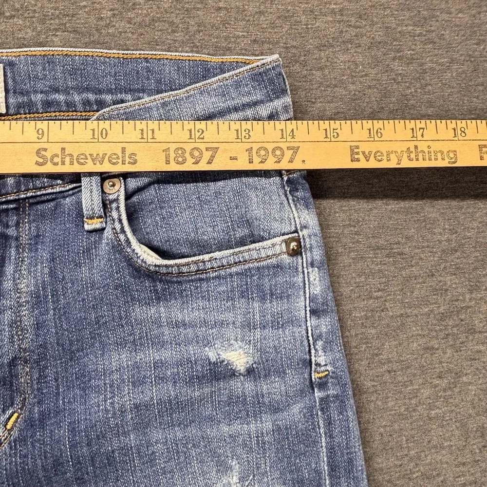 AGOLDE Jeans Womens 27 Blue Distressed Skinny Raw Hem Mid Rise 28x29‎ Made USA